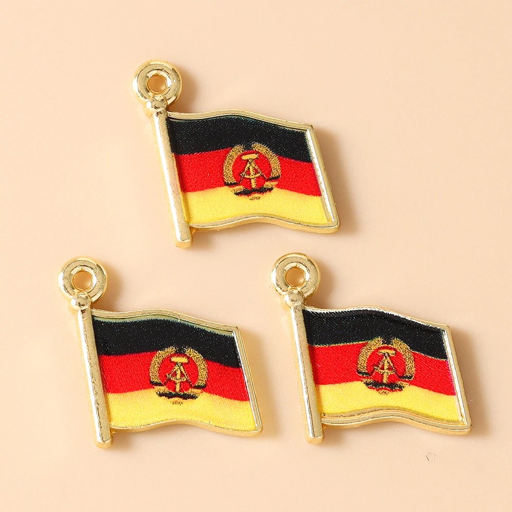 Leslie 10 Stück Emaille-Anhänger mit Nationalflaggen von Ländern für Halsketten, Ohrringe, DIY-Schmuckherstellung, Zubehör und Accessoires – Detail 11