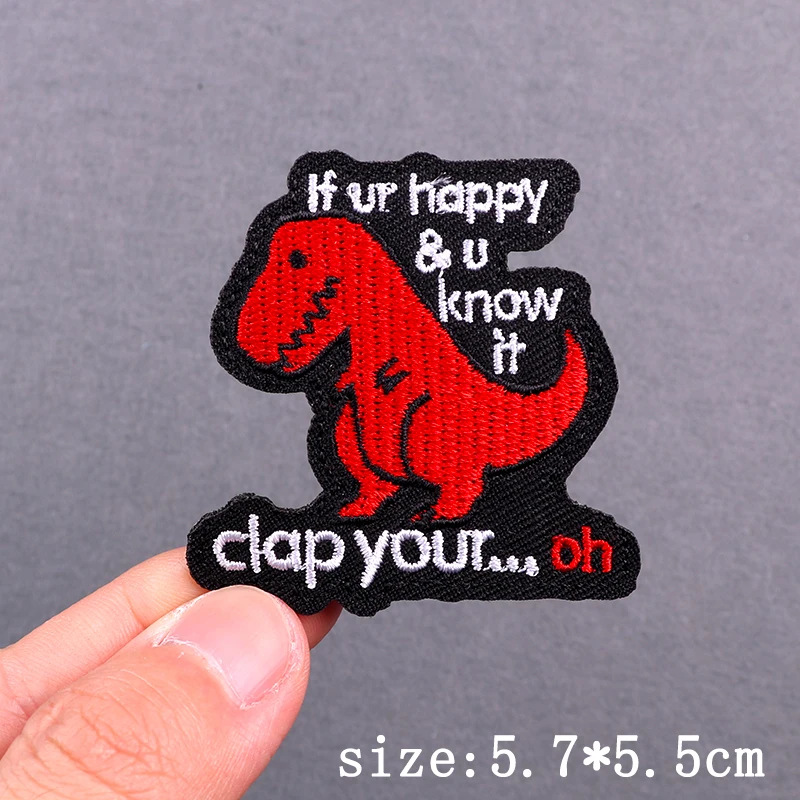 Hip Hop Animal Patch Iron On Patches For Clothing Knife Duck/Frog Embroidery Patches On Clothes Fusible Patch For Clothes Badges