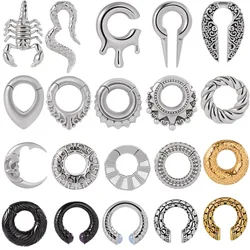 1PC Popular Stainless Steel Magnetic Circle Hinge Heavy Ear Weight Gauges Body Jewelry Earring Piercing Expanders Stretchers