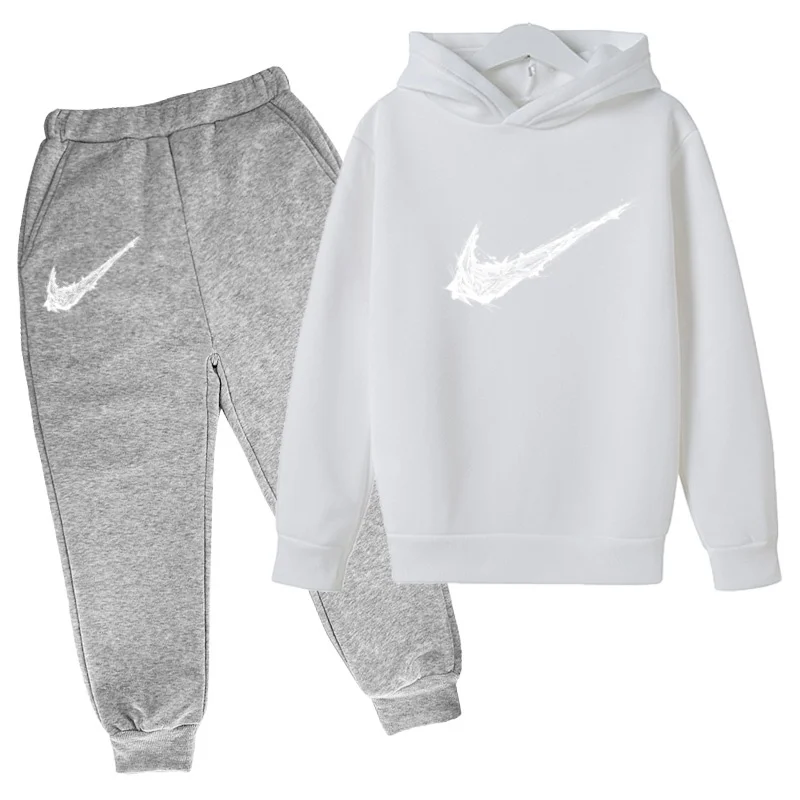 Neues Kinder-Sport-Kapuzensweatshirt - Trendiges Casual-Set mit Kapuzenoberteil und Hose für Jungen und Mädchen von 3 bis 13 Jahren