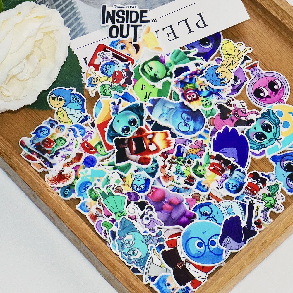 Hot Selling Random Mixed Disney Inside Out 2 Joy Sadness Anger Resin Planar For DIY Phone Case Hair Bow 10/ 30/ 50/ 100 Pcs/lot