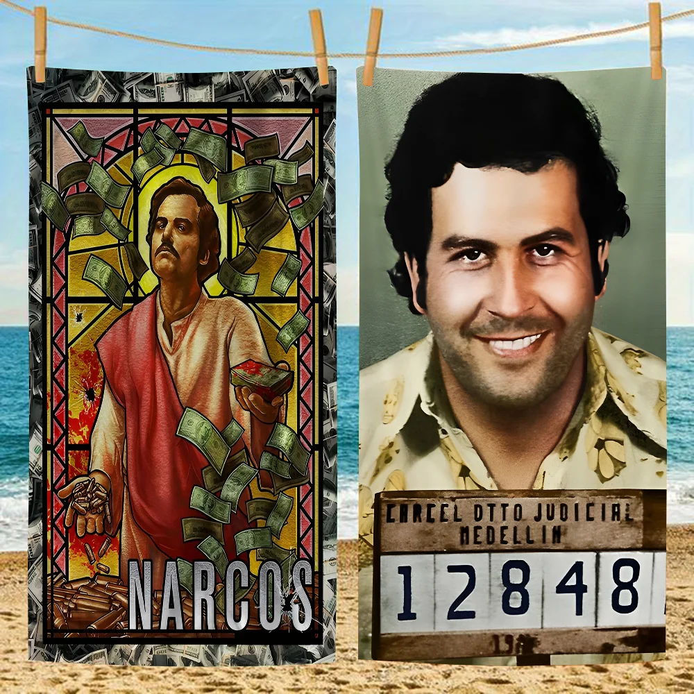 

Narcos TV Series Pablo Escobar Anime Beach Swimming Towel Soft Absorbent Washcloth Children's Gifts For Kids Travel Camping Gym