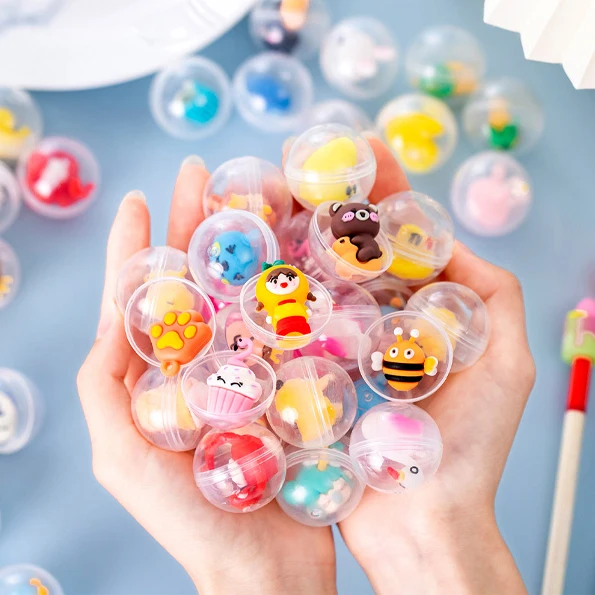 10PCS 32MM Novelty Fun Mixed Surprise Capsule Egg Toy Cartoon Mini Animal Doll Model Gashapon Ball Children Vending Machine Toys