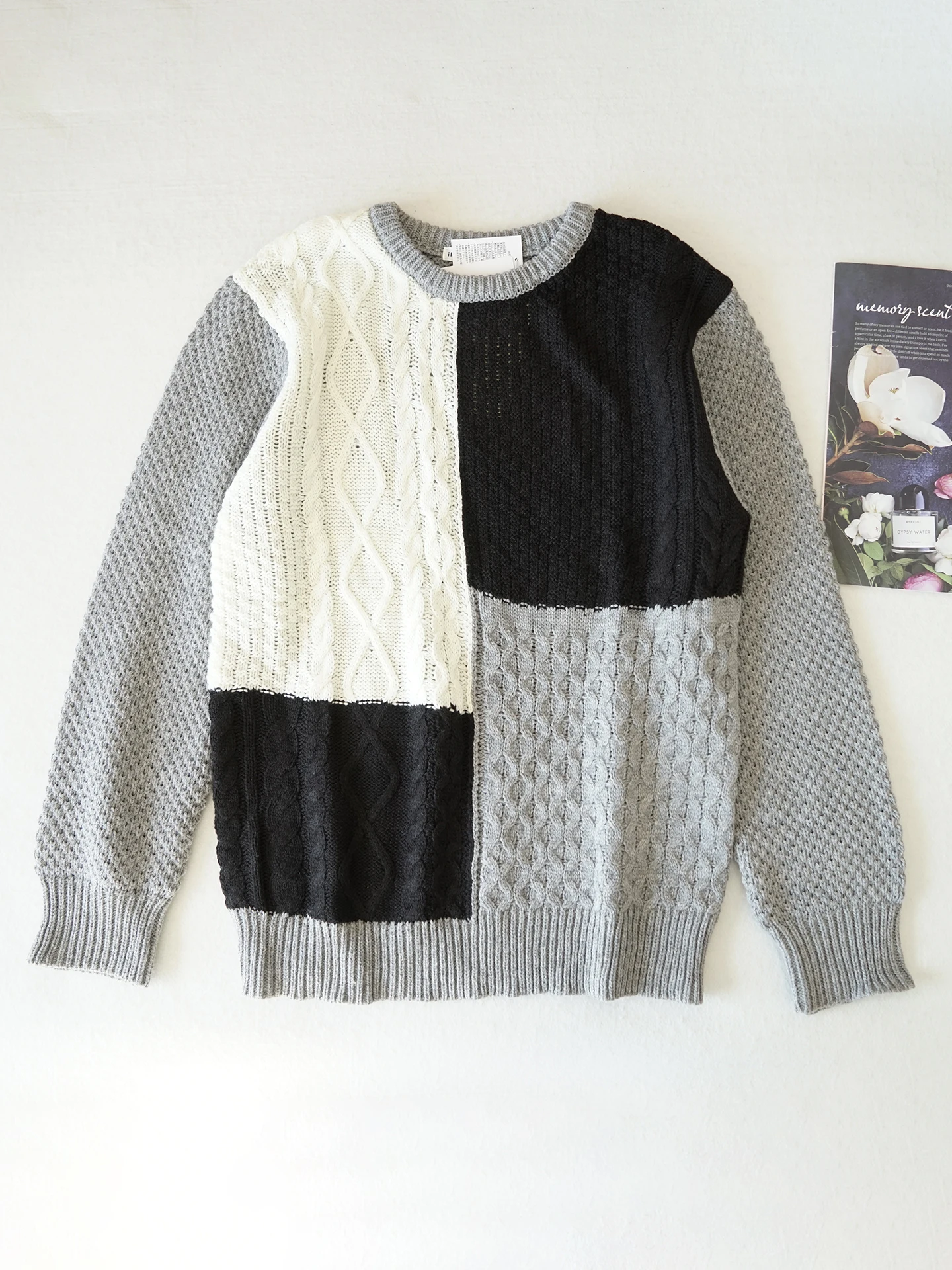 

Повседневный вязаный свитер с длинными рукавами и круглым вырезом, дизайн с цветовыми блоками, теплый и удобный мужской модный пуловер M68 Twist Flo для зимы