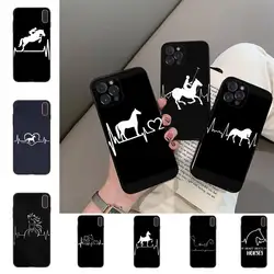 YNDFCNB Horse Heartbeat Phone Case For iPhone 6 7 8 Plus 11 12 13 14 Pro SE 2020 MAX Mini X XS XR Back Funda Cover