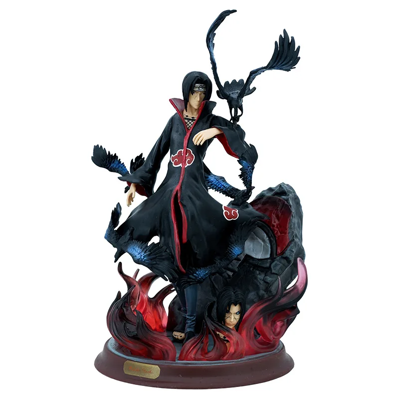 27CM Naruto Anime Figure Uchiha Itachi Pvc Action Figure Naruto Shippuden Uchiha Itachi And Crow Collection Model Toys