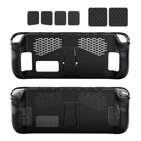 JYS-SD009 Steam Deck Protective Case Kit: TPU Case + Stand + Trackpad &amp; Back Button Stickers – Full Protection for the Console