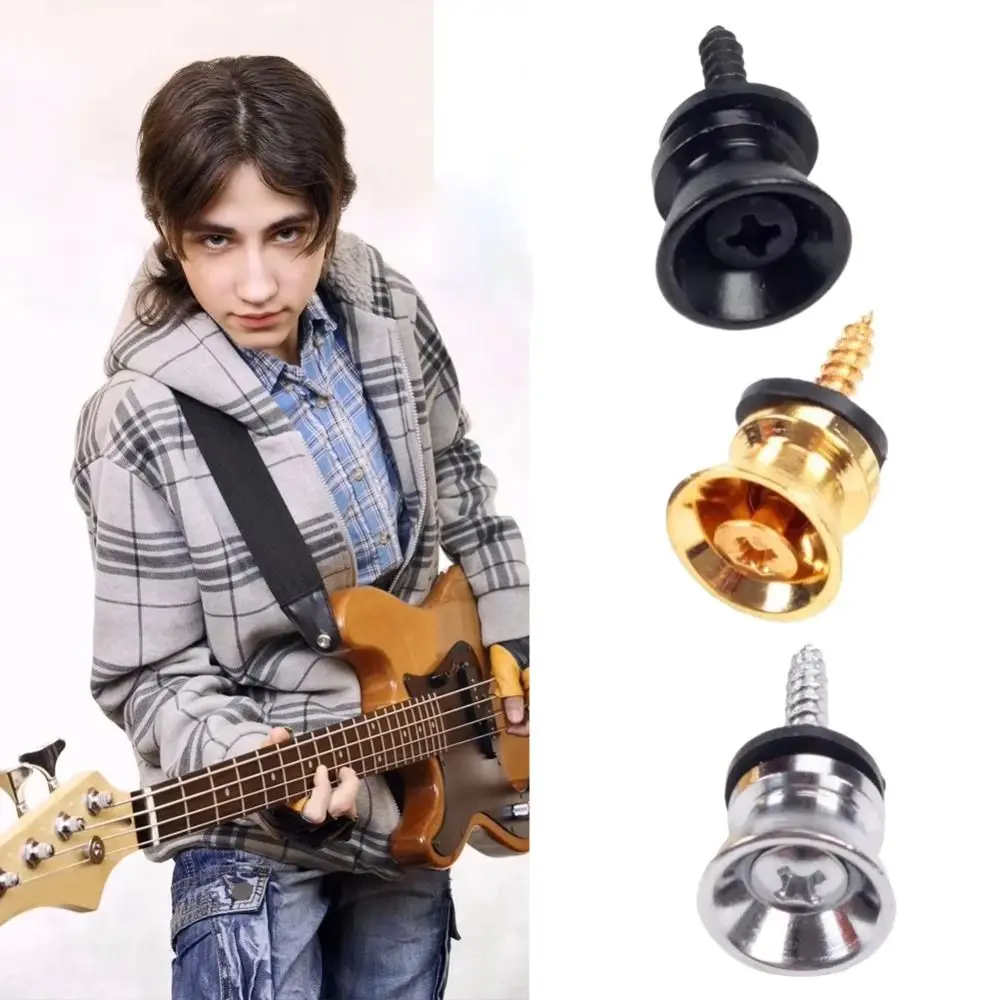 زر الغيتار المعدني الكهربائية باس حزام قفل أوتاد نهاية معدنية القيثارة مشبك قفل دبابيس أجزاء الغيتار الملحقات متعدد الألوان #1
