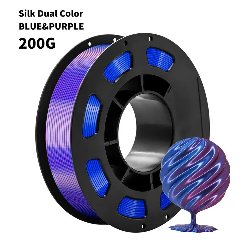 Dual-color PLA Silk 200g PLA Plastic 1.75mm High Durability 3D Printer Filament Perfect for Creativ