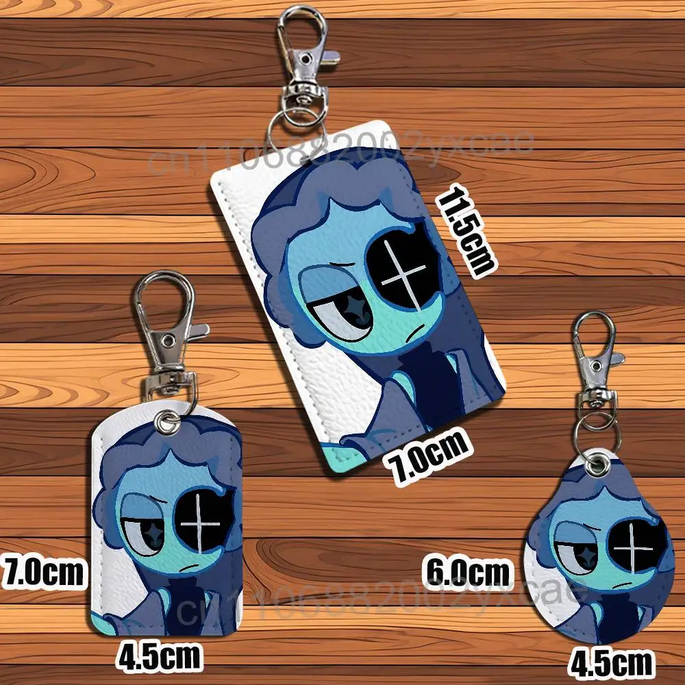 game Vee Dandy cute Astro World Leather Keychain Badge Holder with Lanyard ID/Access Card Holder, Key Ring Accessory Gift Option view 3