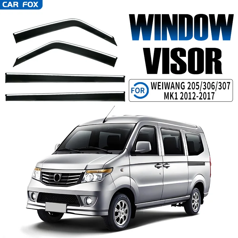 

4pcs For BAIC Weiwang 205 306 307 2012-2017 Car Window Visors Awnings Shelters Rain Guards Weathershields Sun Rain Deflectors