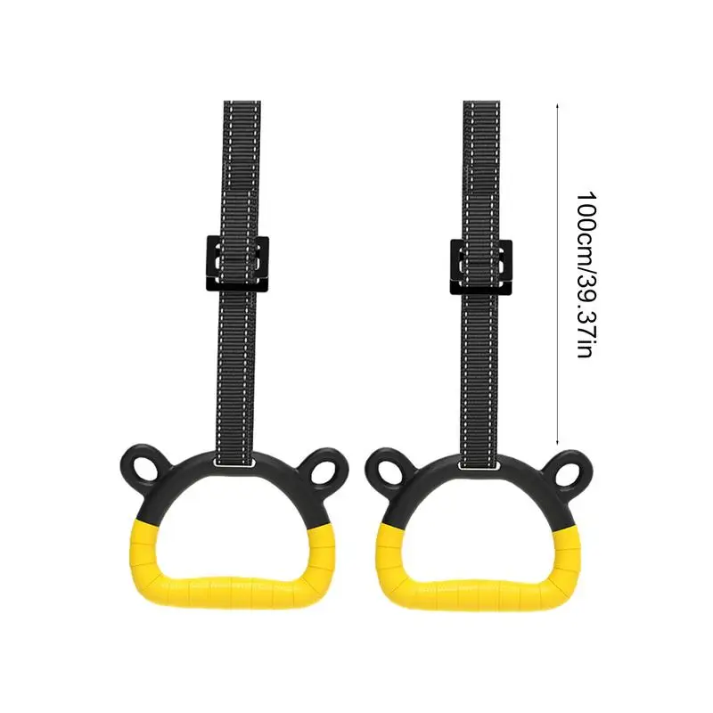 Gymnastics Rings Non-Slip Bear Load 4000KG Exercise Rings For Home Kids Gym Ring With Adjustable Straps Buckles Indoor Fitness