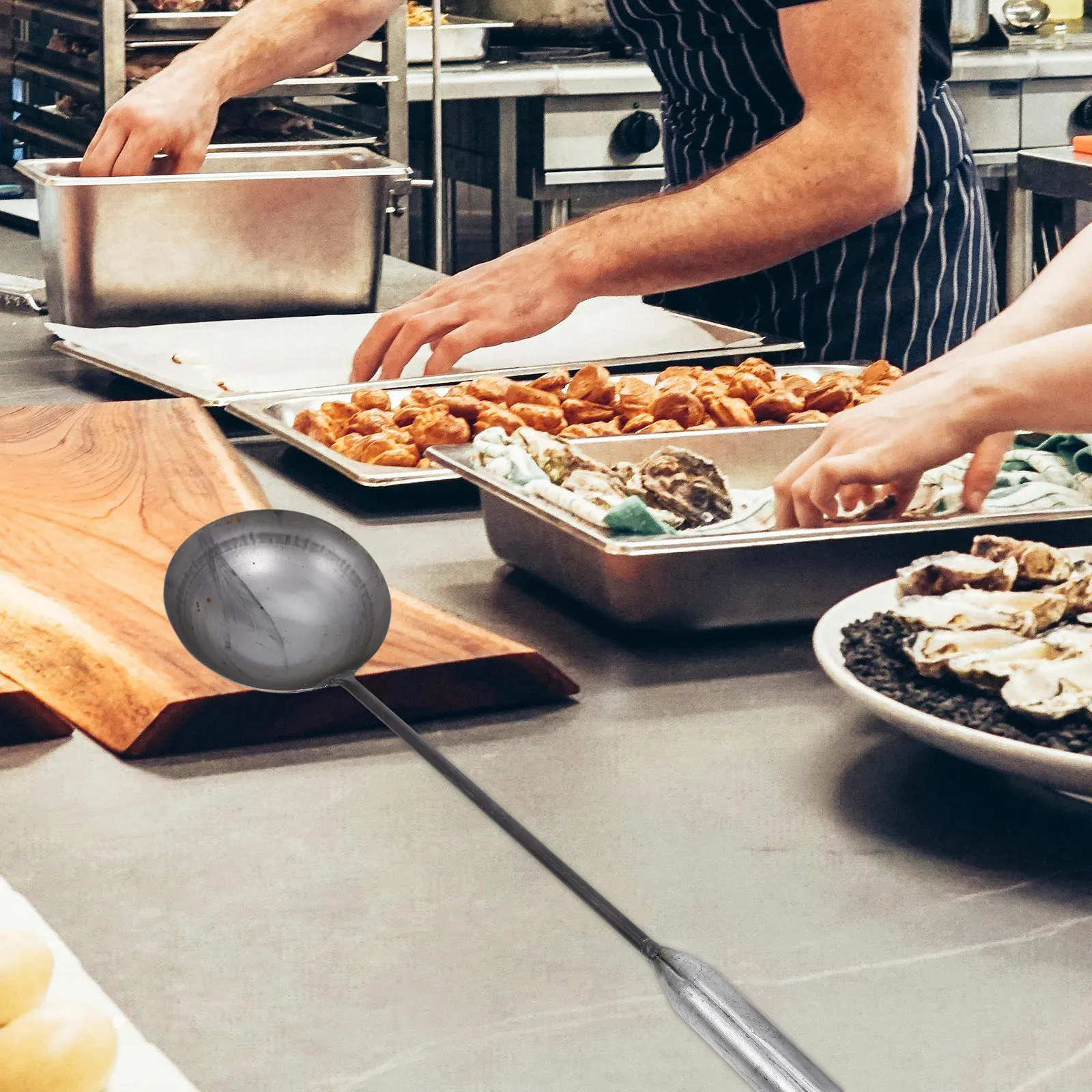 Home Cooking Restaurant - Iron Ladle Large Capacity Long Handle