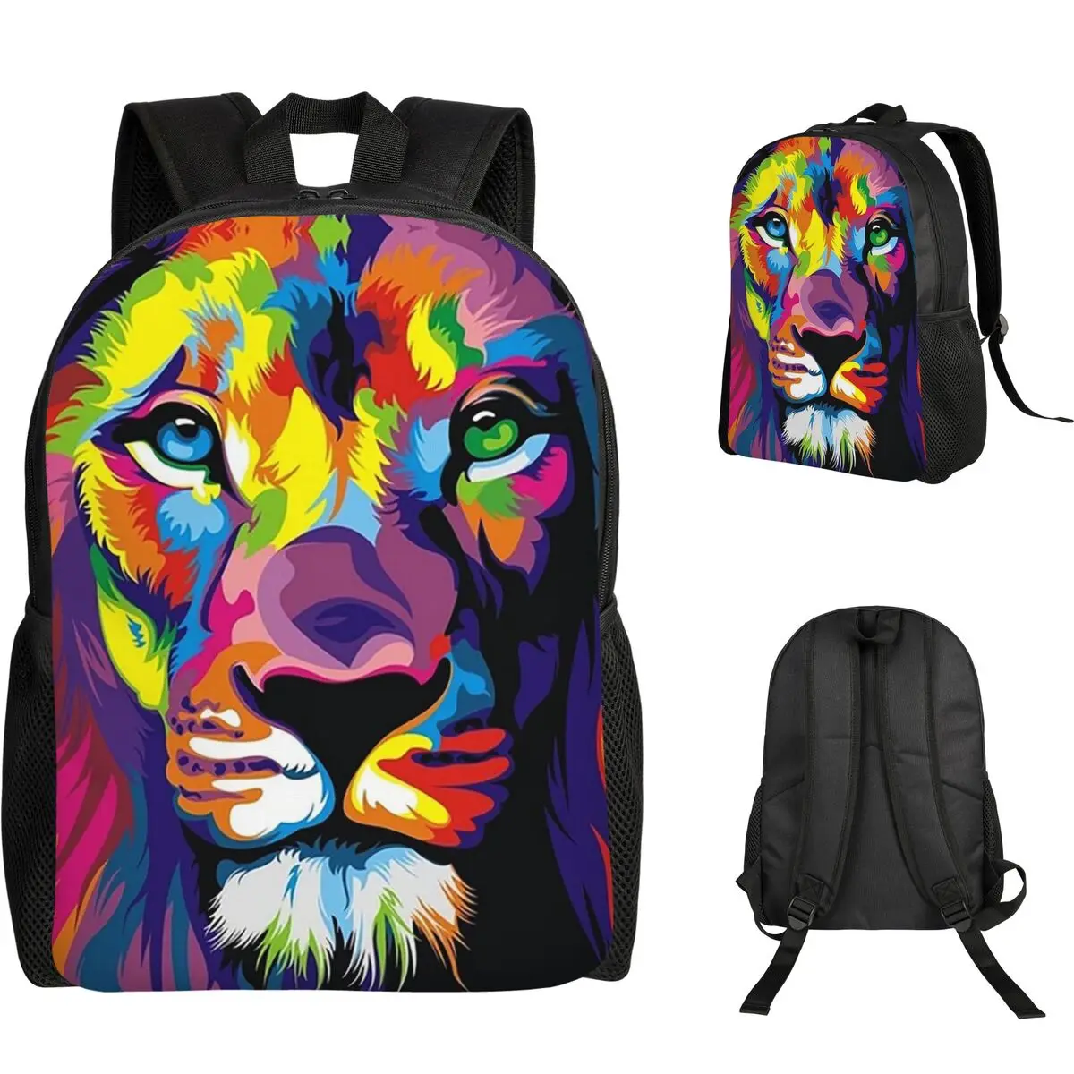 

Banksy Rainbow Lion Graffiti Pop Art Student Backpack School Bag Hiking Travel Daypack for Boys Girls Bookbag Shoulder Bags
