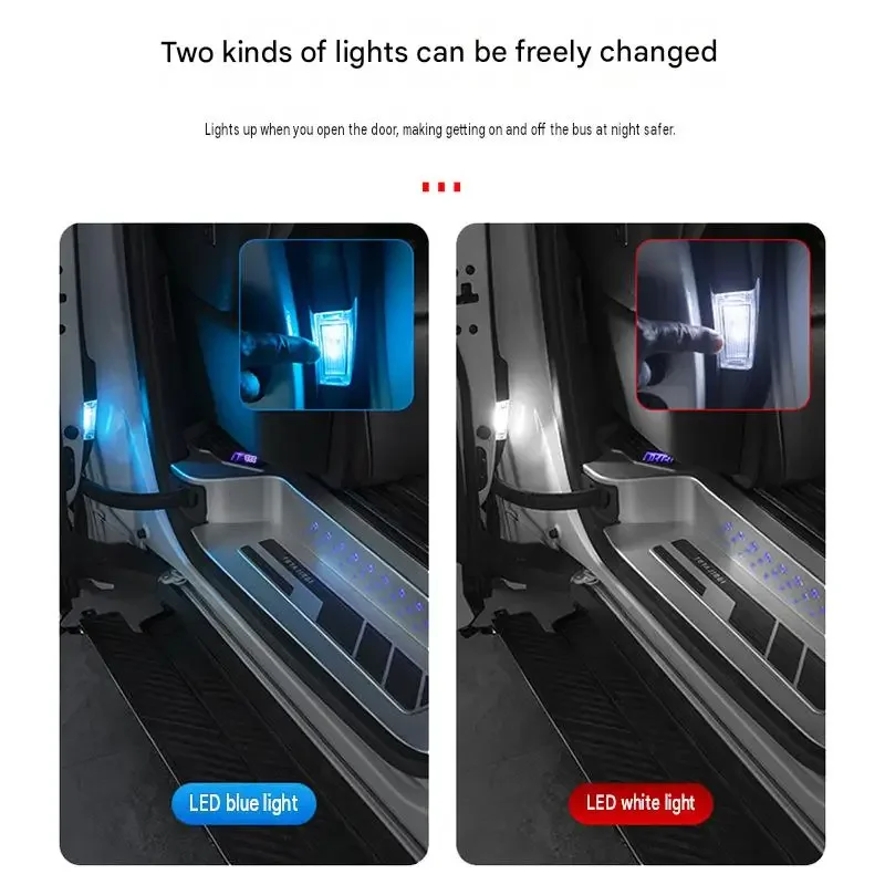 Car LED Door Touch Lights for Toyota Alphard Vellfire 40 Series Sliding Panel ABS Pair Welcome Illumination Lighting Accessories