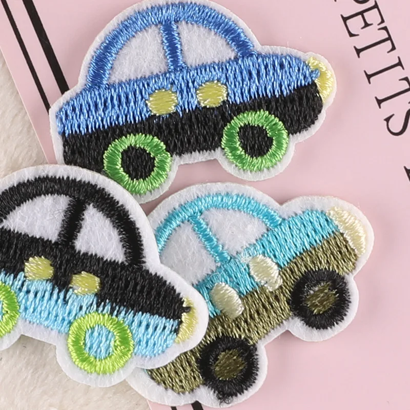 9 Stück Auto Lot Eisen auf Patches Kinder für Kleidung Stoff kleine Jungen Stich Bulk Designer bestickt Pack süße Parche Ropa Infantil – Detail 10
