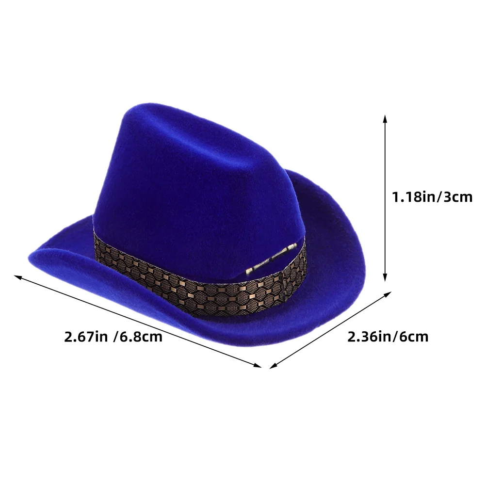 2 قطعة قبعة رعاة البقر صندوق مجوهرات النمط الغربي حلقة عرض حامل لخواتم القلائد أقراط حقيبة للتخزين الزخرفية