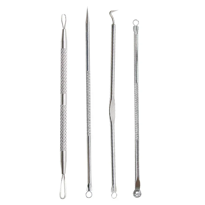 여드름 짜기용 바늘, 얼굴 청소용 스푼, 코돈 추출기, 모공 클리너, 검은 점 여드름 블랙헤드 제거 도구