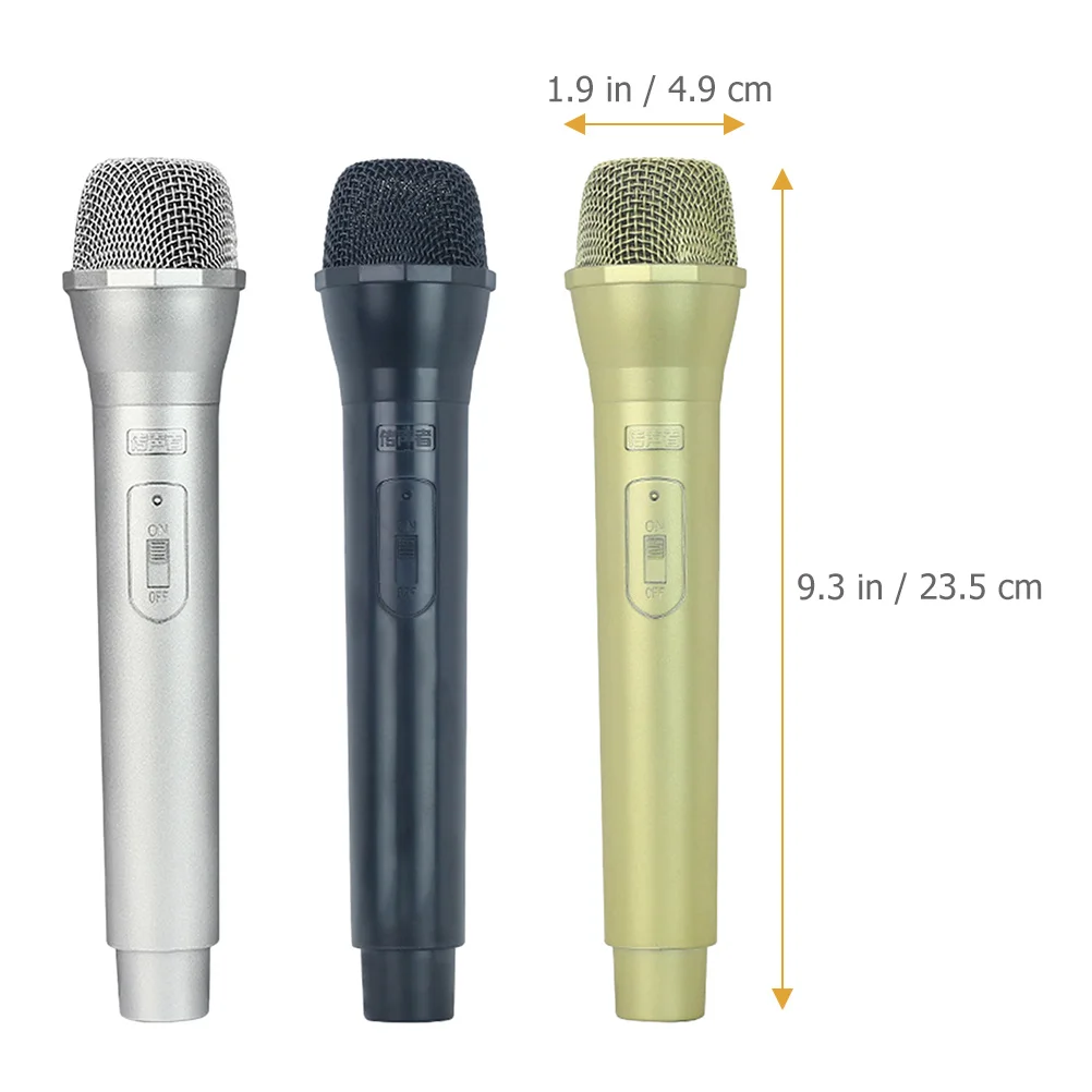 3 قطعة ميكروفون وهمية المرحلة الدعائم التظاهر اللعب حفلة عيد ميلاد تأثيري الحدث الميكروفونات البلاستيكية