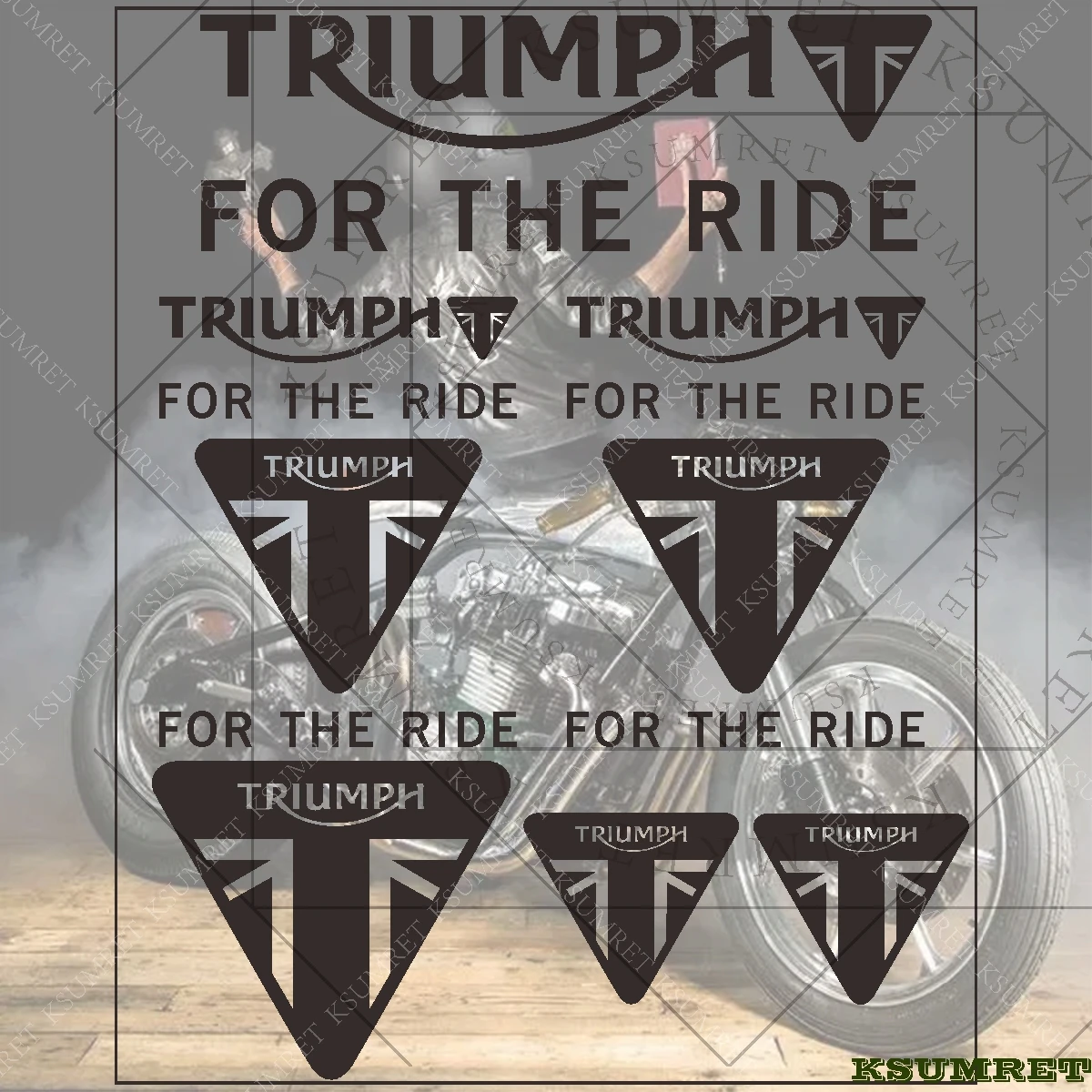 For Triumph Sticker FOR THE RIDE Logo Motorcycle Decal Tank Emblem Bobber TWIN Scrambler 660 765 1200