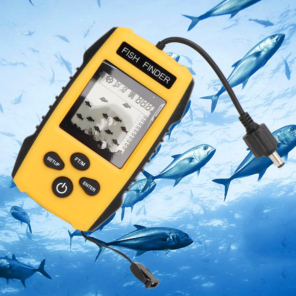 Portable Fishfinder TL88 Handheld LCD Display Fish Finder Portable Fishfinder Fish Depth Finder with Sonar Sensor Fish Finder