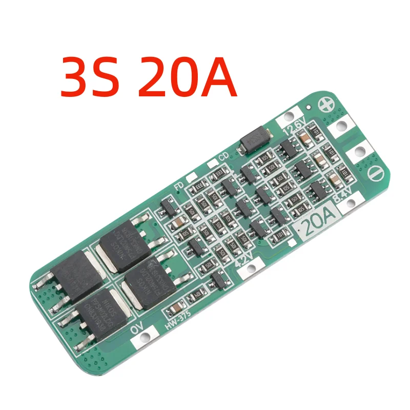 3 S 20A Li-Ion Lithium Batterij 18650 Lader Bescherming Boord PCB BMS 11.1 V 12 V 12.6 V Mobiele Opladen Beschermen Module