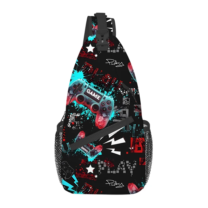 Game Console Chest Bag Boy/Girls Best Gift 2D Cartoon Large Capacity Outdoor Sports Leisure Fashion Fitness Bag for Children