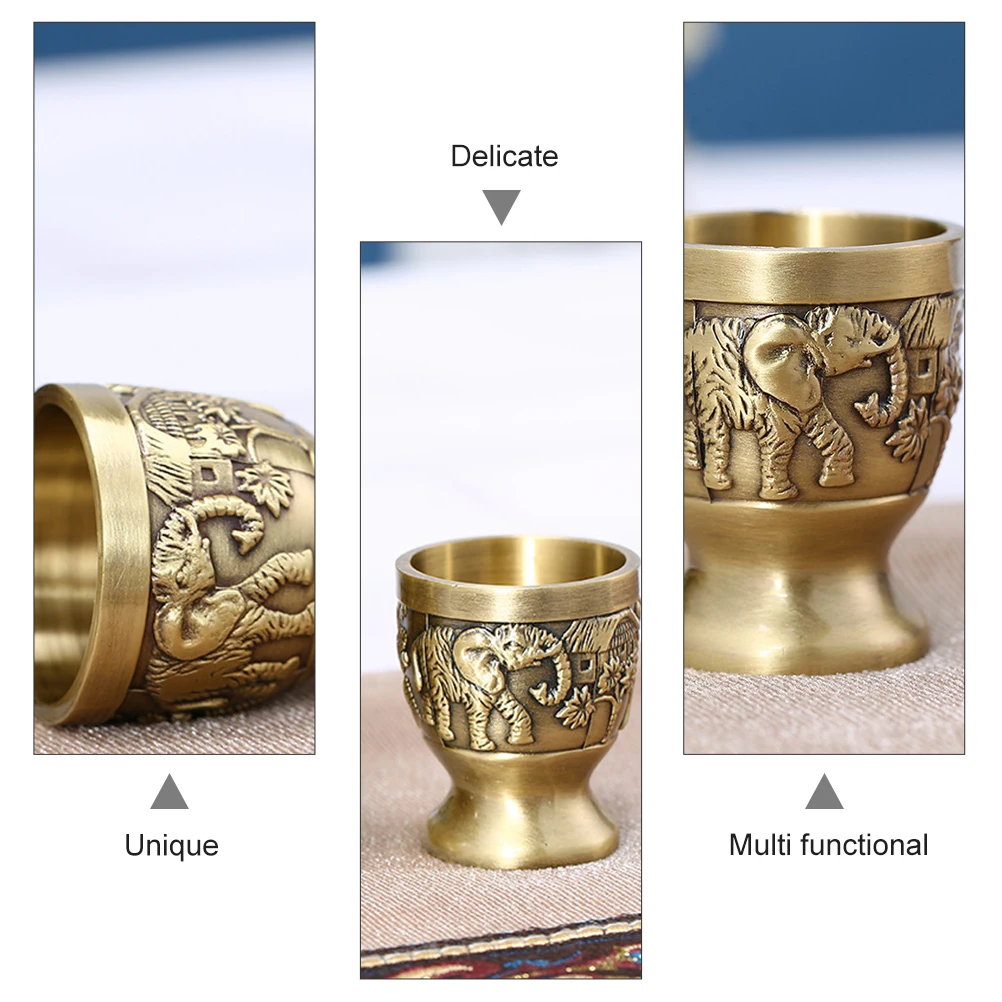 

Retro Goblet Mini Bronze Cup Coffee Beer Whiskey Milk Cocoa Cocktails Multi Functional Decorative Small Glasses Vintage