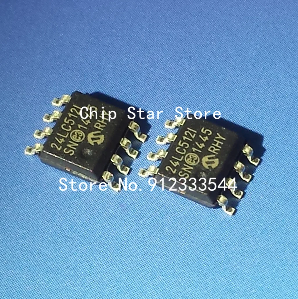 5-100pcs  24LC512-I/SN 24LC512T-I/SN 24LC512 SOIC8  EEPROM 512 Kbit 64K x 8bit Serial I2C (2-Wire) 400kHz 100%New And Original