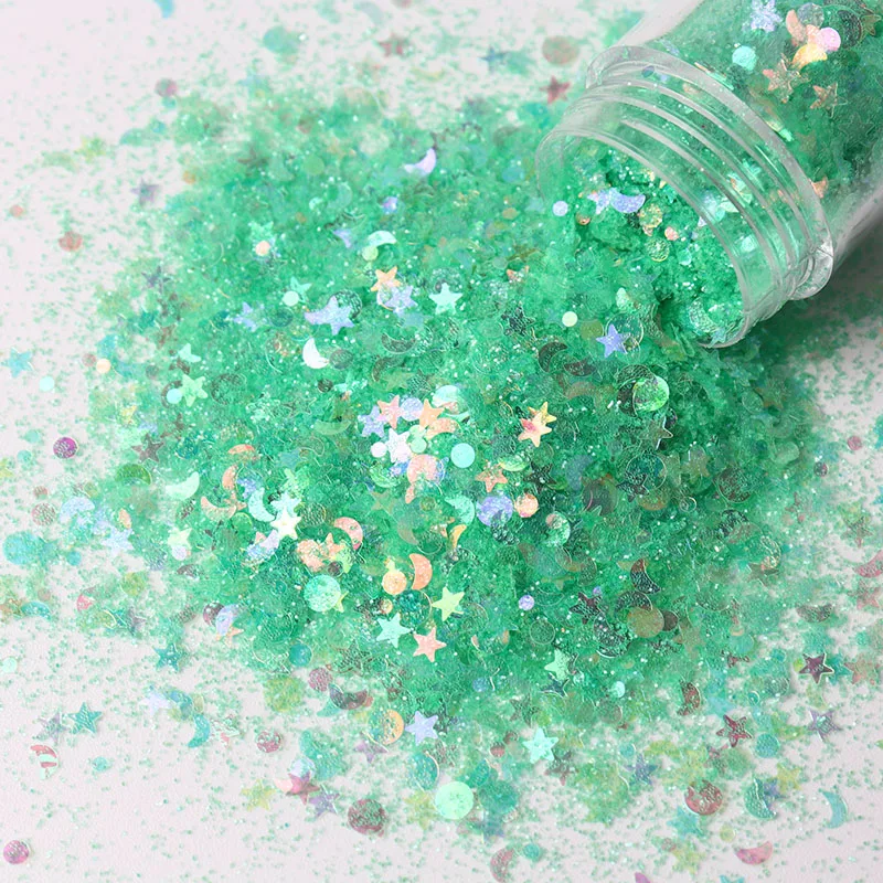 10Ml/1Can Dream Holographic Pigment Powder Nail Polish Sequins Nail Art Sequins Mixed Shape Polyester Film Manicure Decoration