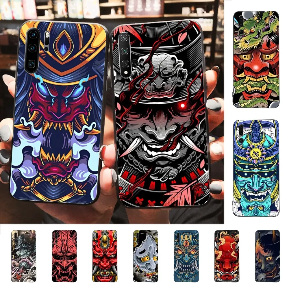 

Samurai Oni Mask Phone Case For Huawei P 8 9 10 20 30 40 50 Pro Lite Psmart Honor 10 lite 70 Mate 20lite