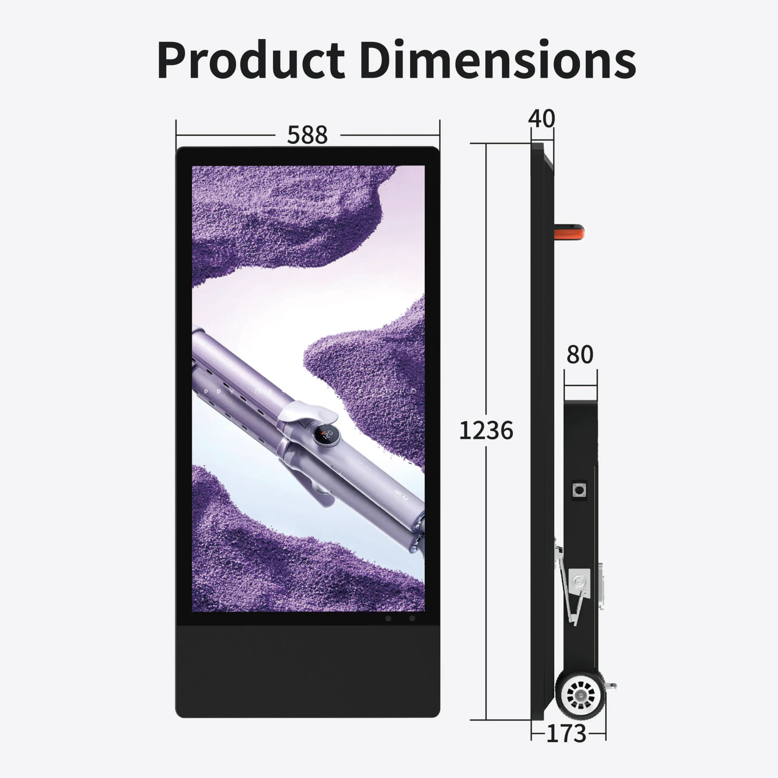 Waterproof 43 Inch Portable Battery Digital Signage and Displays LCD Advertising Player Advertising Display Screen Outdoor Kiosk