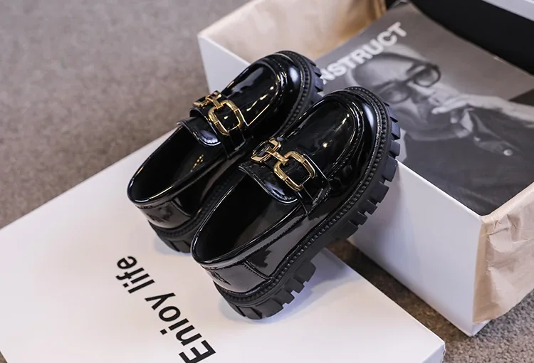 Frühling Herbst Jungen Mädchen Dickbesohlte Lackleder Oxford-Schuhe Kinder Weichbesohlte Rutschfeste Schul-Loafer Kinder Freizeit Schüler Schuhe – Detail 6