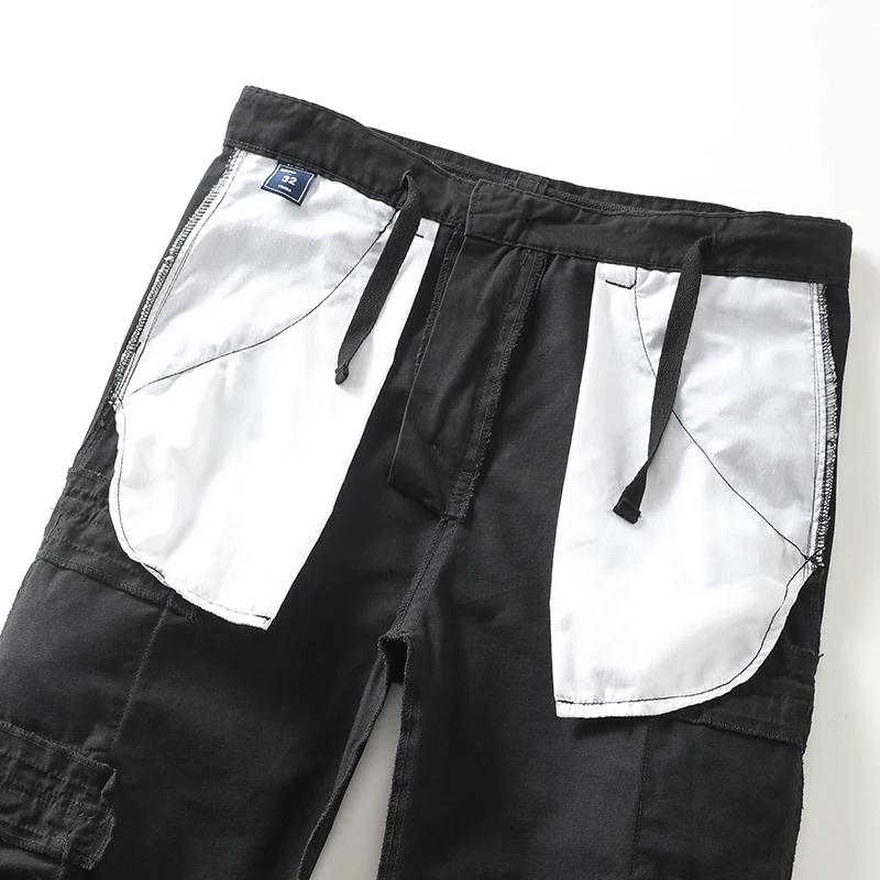 Pantaloni Cargo mimetici neri AKARMY pantaloni Ripstop multitasche da esterno pantaloni Casual Cargo resistenti all'usura autunnali maschili (senza cintura)