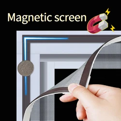 magnetic screen door mosquito net Magnetic Window Screen Tulle Mesh Stealth Customize DIY Mesh Curtain Removable Washable