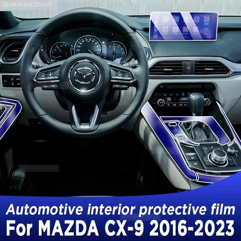 

For MAZDA CX9 2016-2023 CX-9 Gearbox Panel Navigation Screen Automotive Interior TPU Protective Film Cover Anti-Scratch Sticker