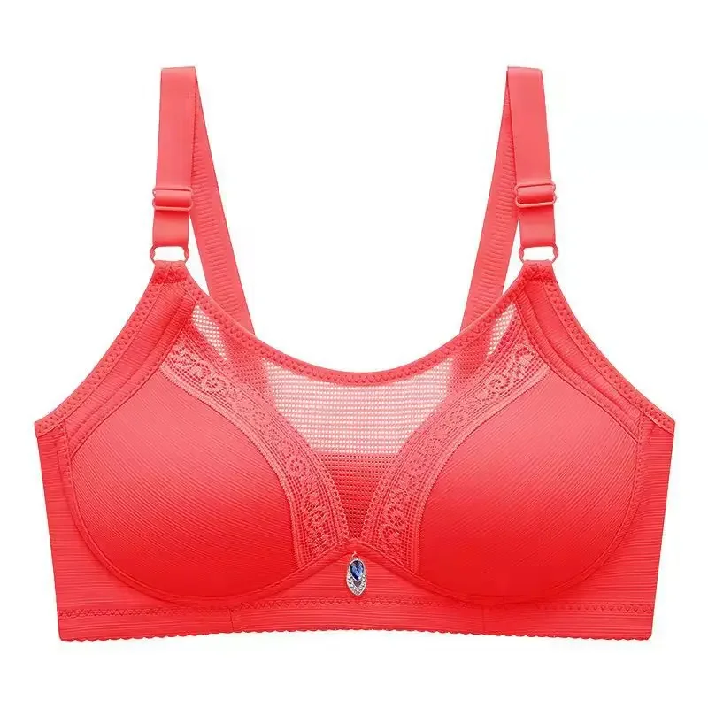 Massage Inner Cup Women Bra Traditional Thin Die 3/4 B C Cup Adjustable Push Up Wireless Bras Solid Color Lace Sexy Lingerie