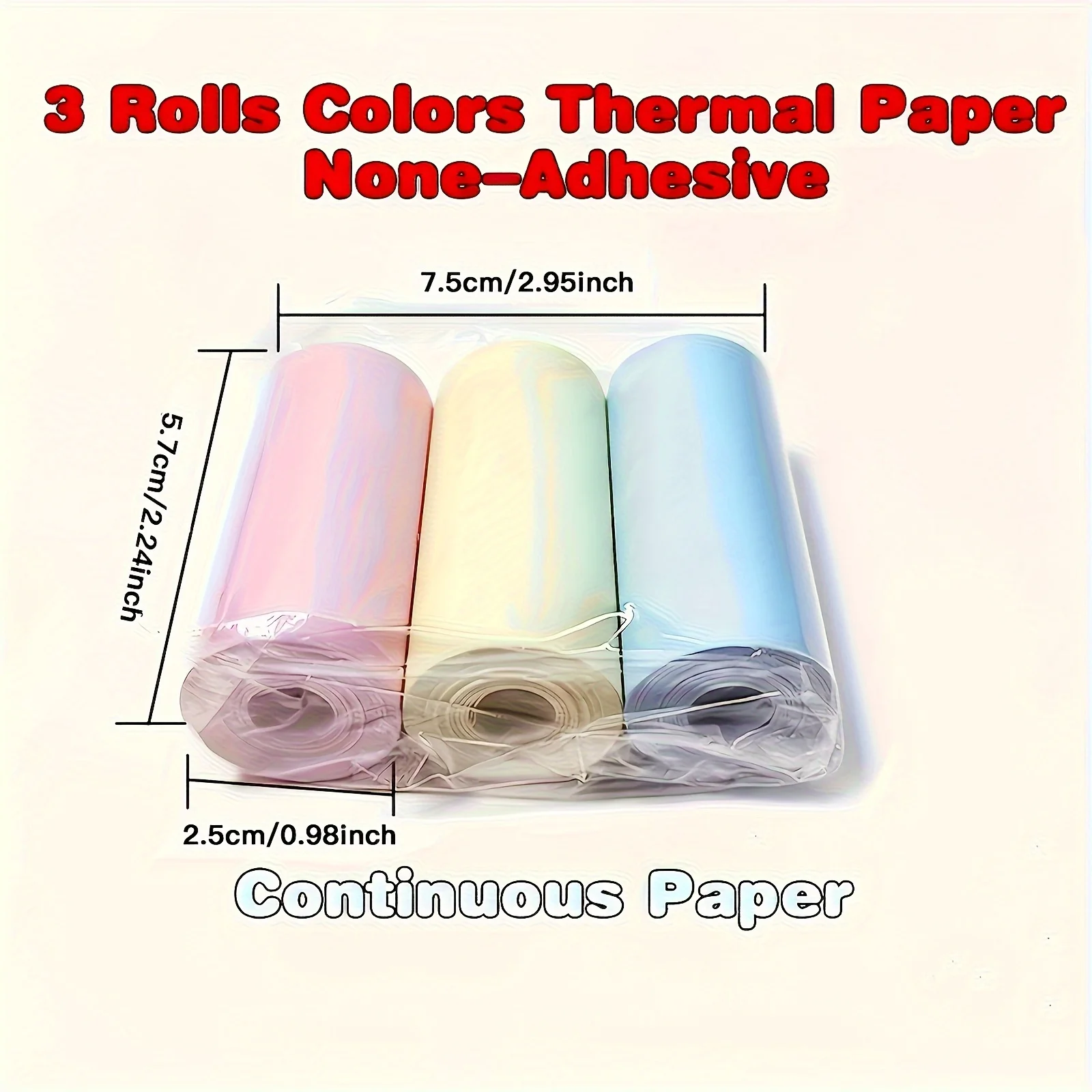 3/12 Rolls 57mm Thermal Paper White Background Black Text for Mini Printer Instant Camera Photo Labels To-Do Notes