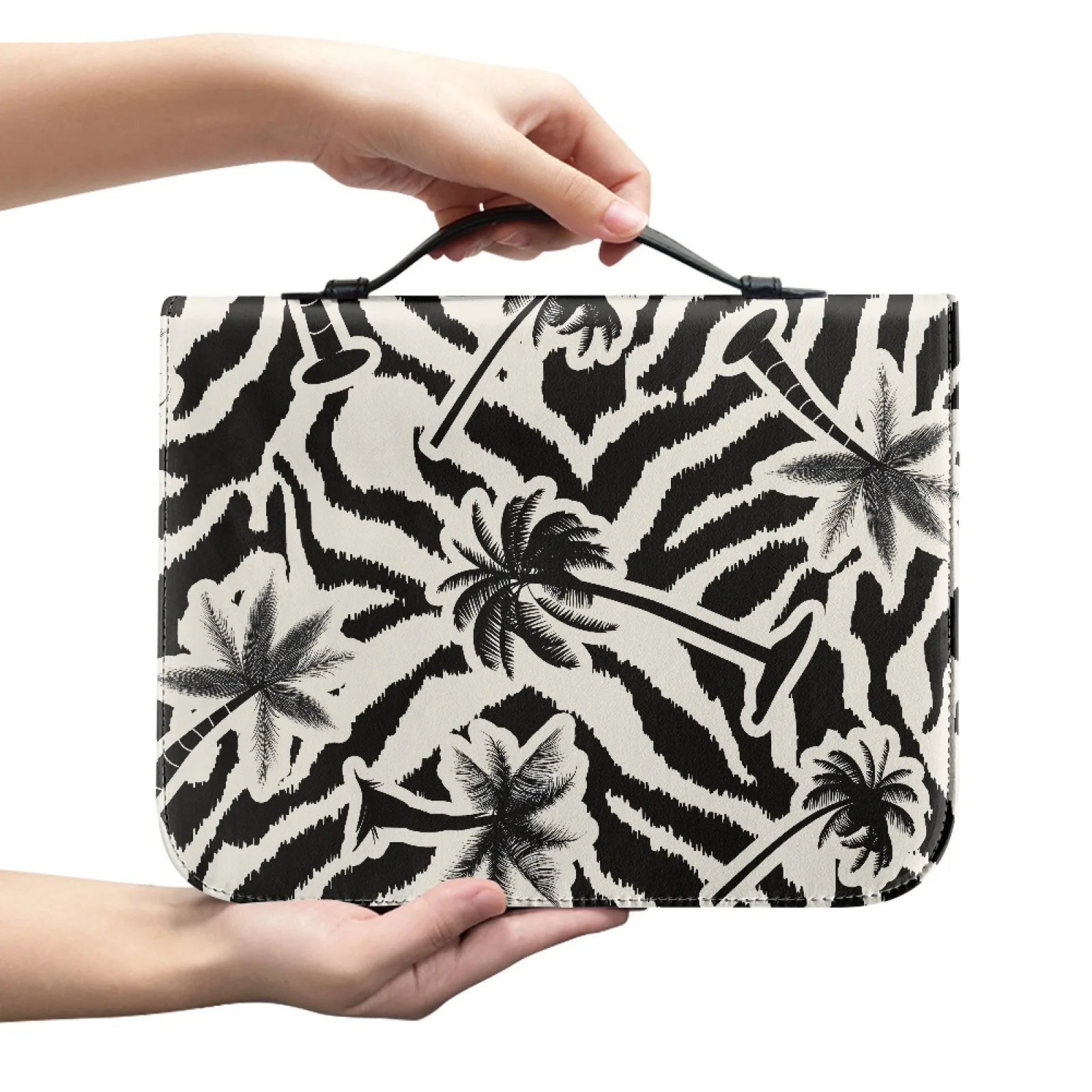 PENSTROLL Palm Trees New Arrival Portable Church Bible Bag for Outdoor PU Leather Bible Bags