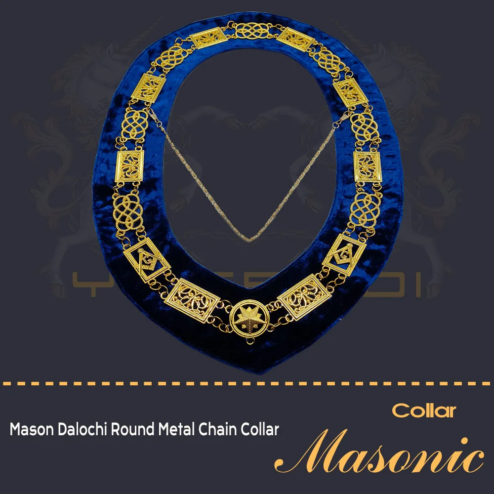 Freemason Billionaire Grand Lodge Metal Chain Collar Gold Freemason Collar Masonic REGALIA - Grand Hotel Collar
