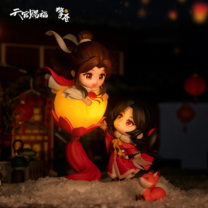 

16cm Anime Heaven Officials Blessing Tian Guan Ci Fu Xie Lian San Lang Thousands Lights Q Version Action Figure Postcard Toy