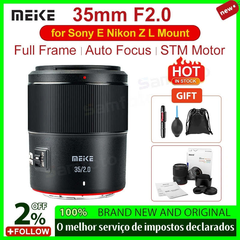 NEW Meike 35mm F2.0 Full Frame Auto Focus Lens STM Motor for Sony E Nikon Z Panasonic L Mount Portrait Photography