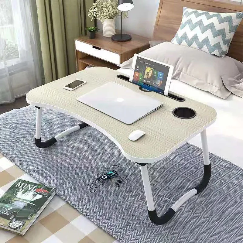 Portable Folding Laptop Stand Holder Study Table Desk Wooden Foldable Computer Desk for Bed Sofa Tea Serving Table Stand