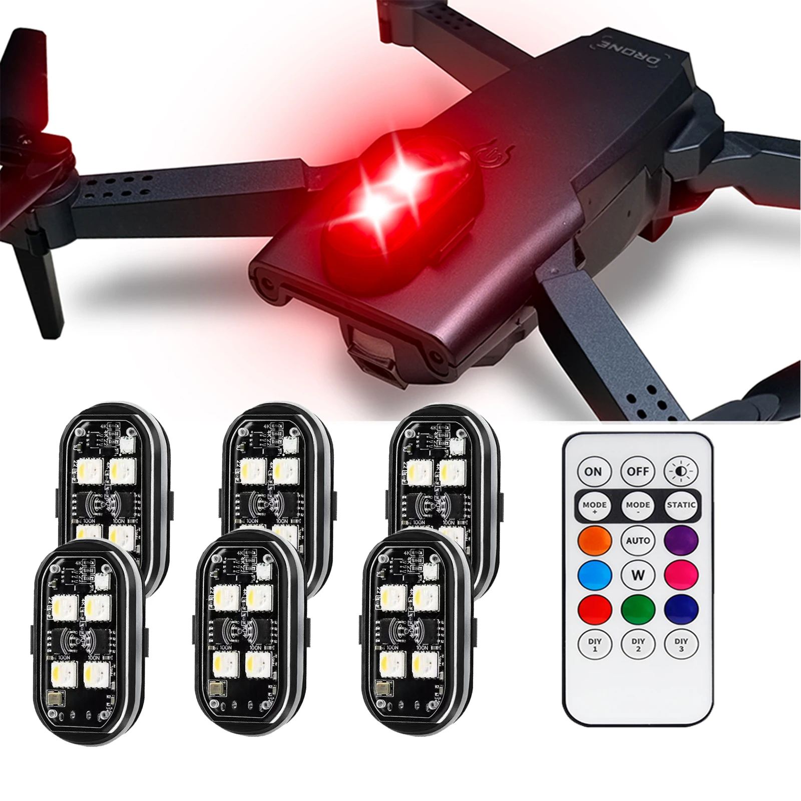 

Waterproof Motorcycle Lights Drone Strobe Light LED Anti-Collision Bike Aircraft Night Flying Flashing Warning Signal Light