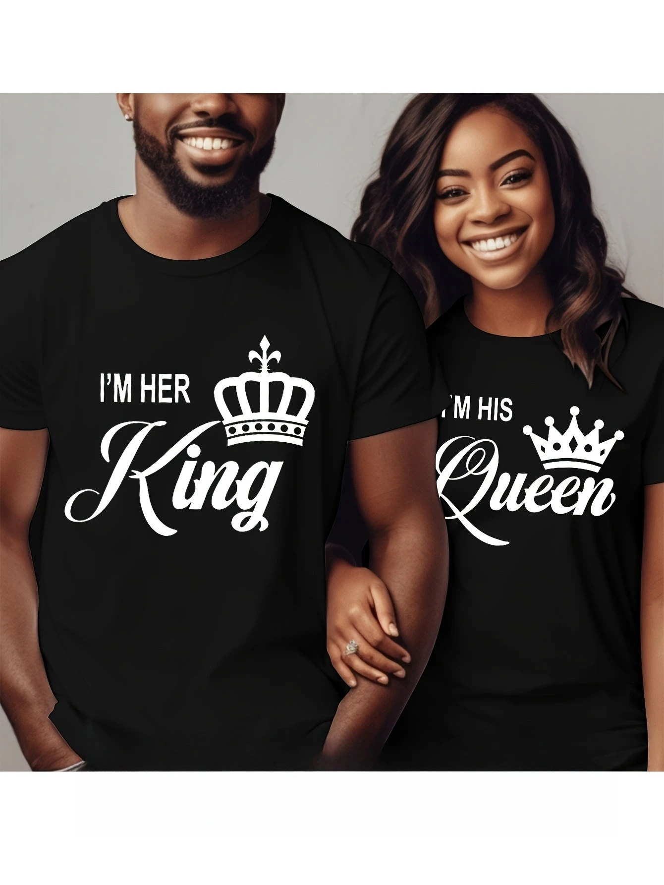 

Two-piece casual round-neck short-sleeved T-shirt, 180g cotton, summer style, machine washable, for couples