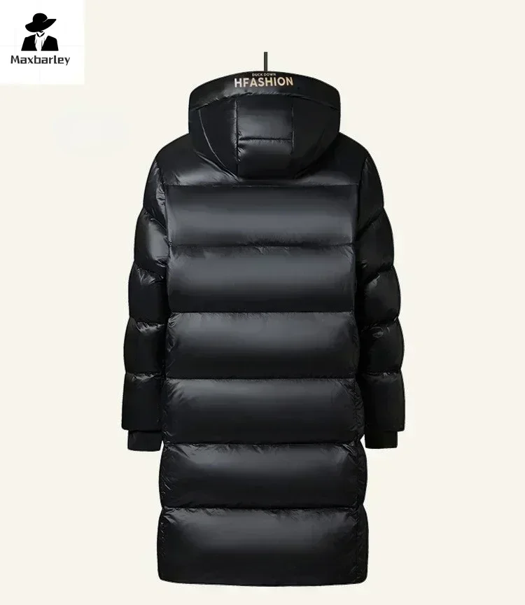 Luxury Winter Men Down Jacket High Quality Thick Waterproof Thermal Puffer Ski Man Lengthened Solid Color Short Hooded Warm Coat