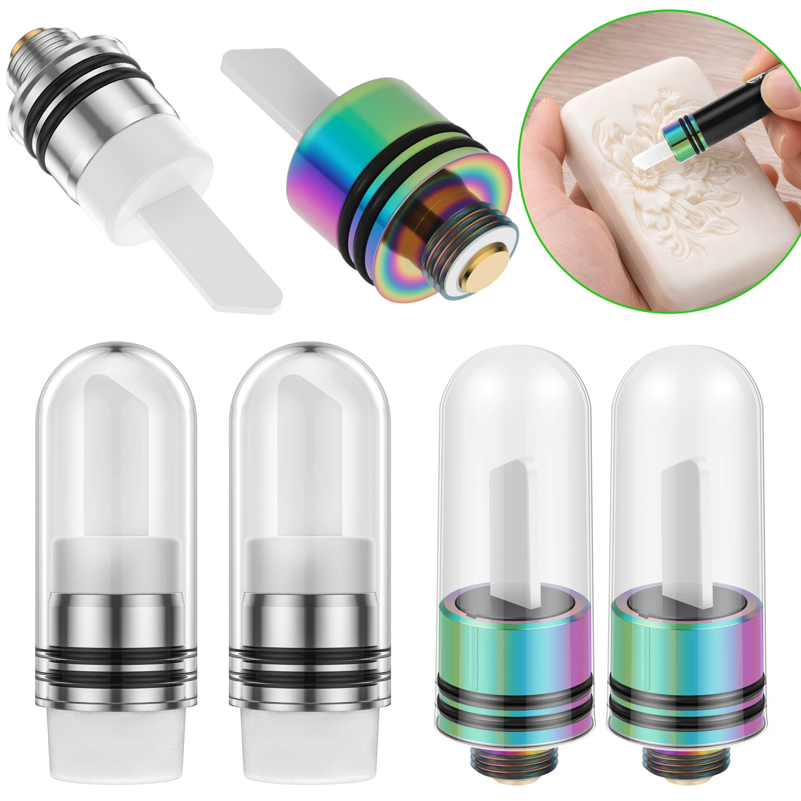 Ceramic Heat Emitter - ใบมีดทำความร้อนเซรามิก การนำความร้อนสูง ความร้อนขึ้นอย่างรวดเร็ว ปลายแบนที่แม่นยำ ข้อต่อเกลียว 510