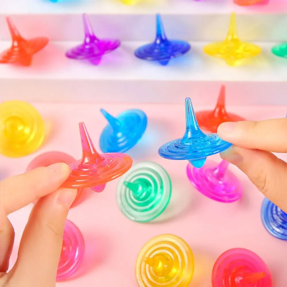 Funny Colorful Acrylic Gyro Educational Handmade Rotating Gyroscope Interactive Montessori Spinning Top Kindergarten