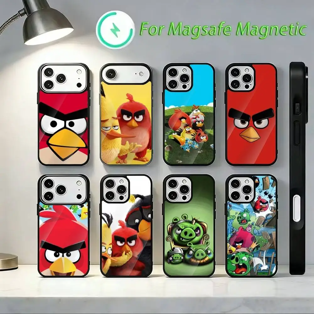 T-Angry Birds Phone Case For iPhone17,16,15,14,13 Plus,Pro Max Magnetic For Magsafe Wireless Charging