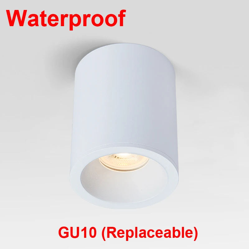 4PCS Surface Mounted LED Ceiling Lamp GU10 Spots 220V Kitchen Bathroom Waterproof IP65 Outdoor Cylinder Down Light Spotlight